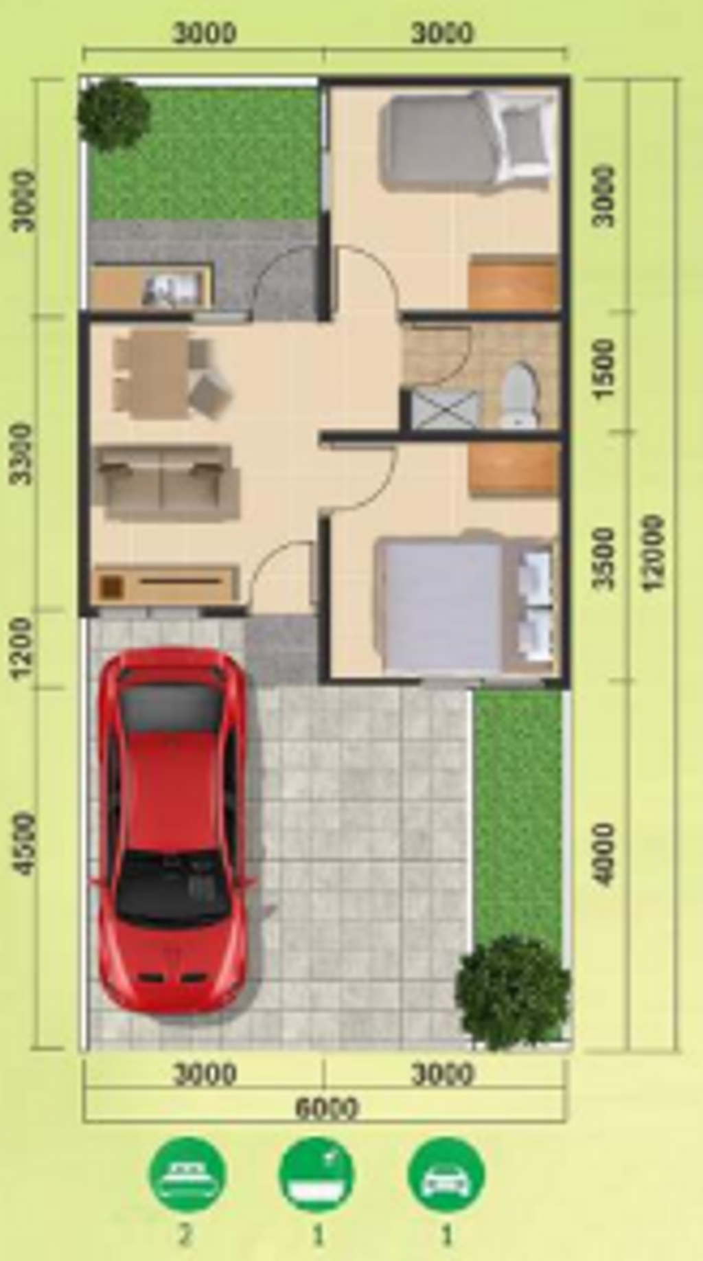 foto denah rumah tipe 36  EG perumahan Emerald Garden