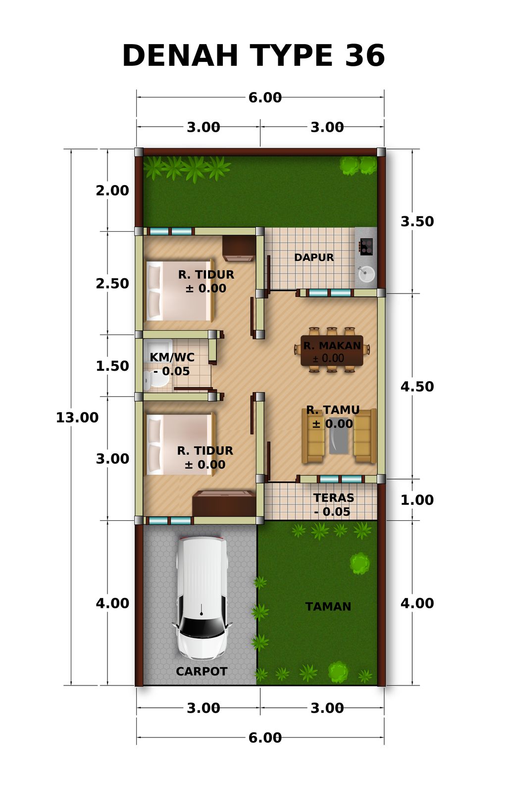 foto denah rumah tipe 36 perumahan Basmallah Residence