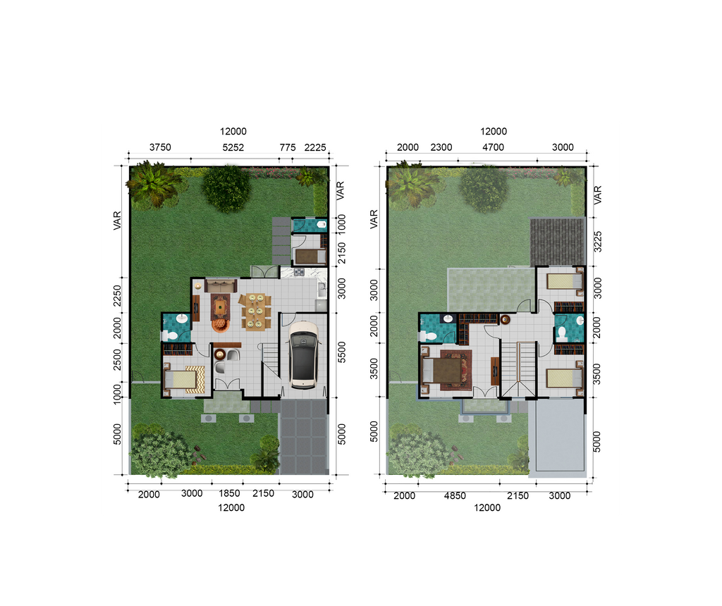 foto denah rumah tipe 120/144 (2024) perumahan Sentul Alaya