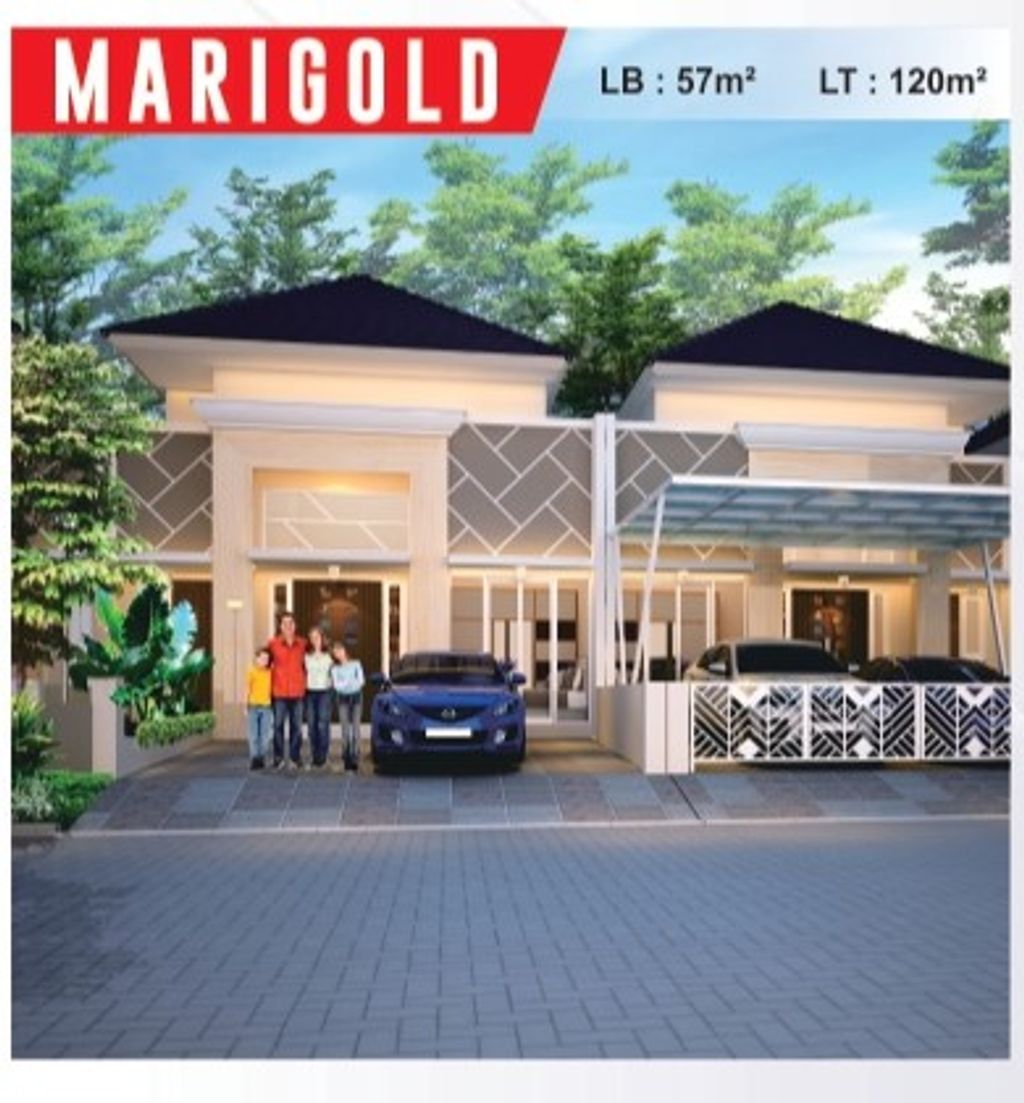 foto tampak rumah tipe MARIGOLD (1267) perumahan TAMAN WISATA REGENCY