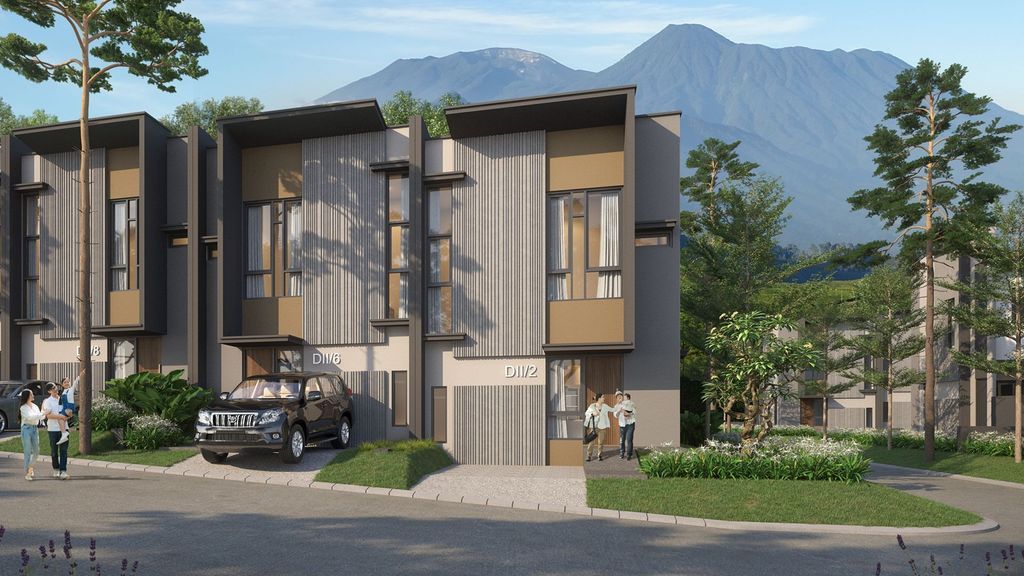 foto tampak rumah tipe CHESHIRE CORNER perumahan ROYAL TAJUR RESIDENCE, CLUSTER DUNSTER