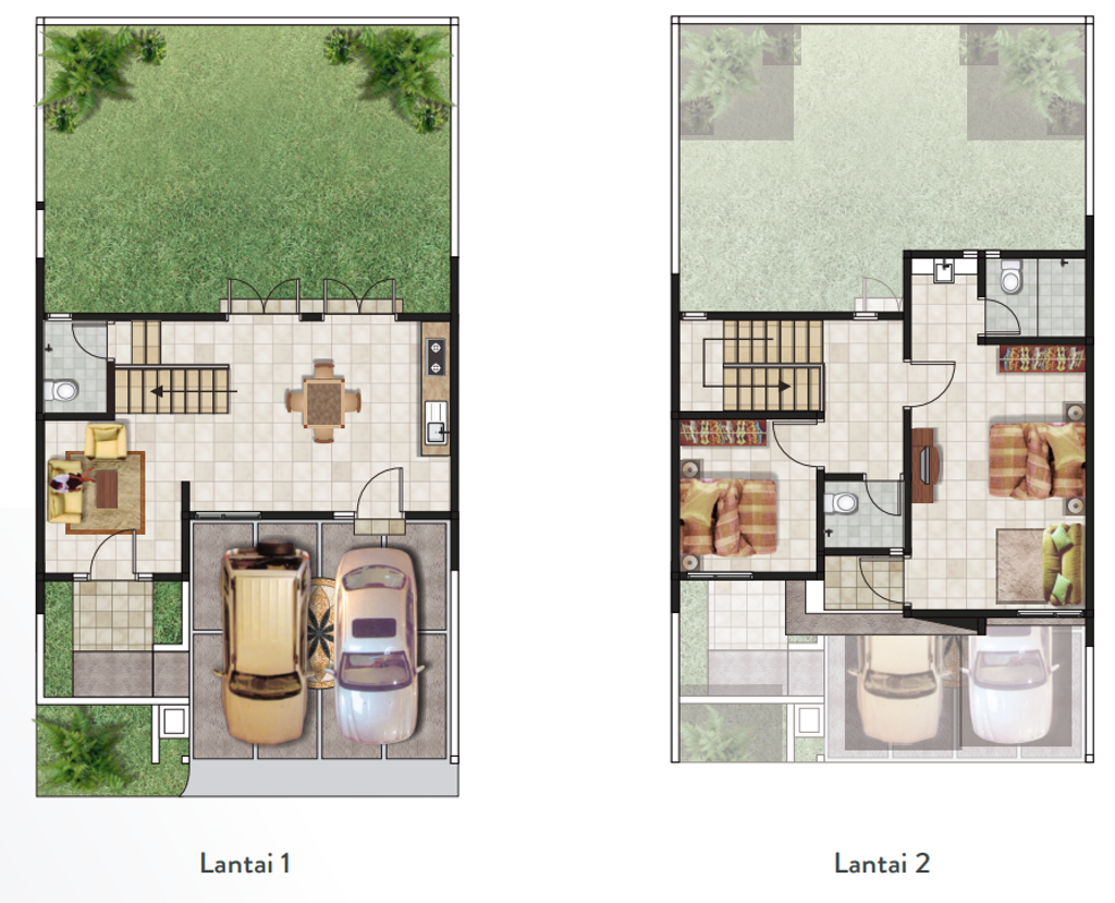 foto denah rumah tipe Avila perumahan Vasana Residence