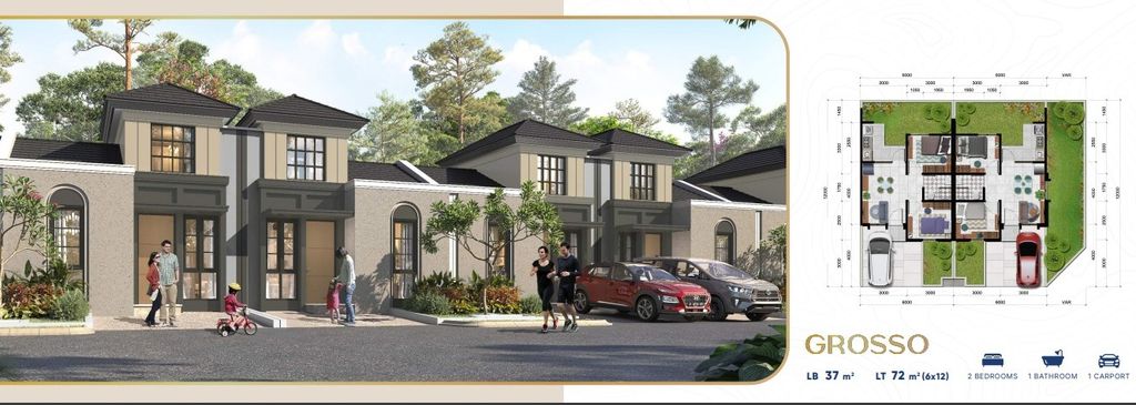 foto denah rumah tipe GROSSO STD - STANDARD perumahan CITRA RAYA - CLUSTER VARENNA