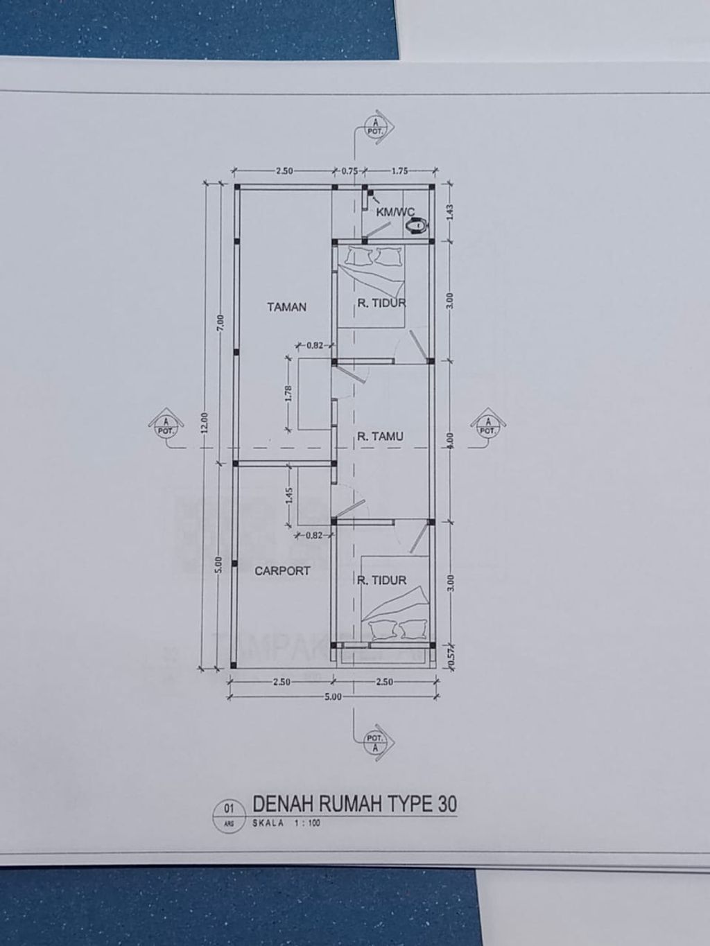 foto denah rumah tipe 30 perumahan New Kasuari Residence