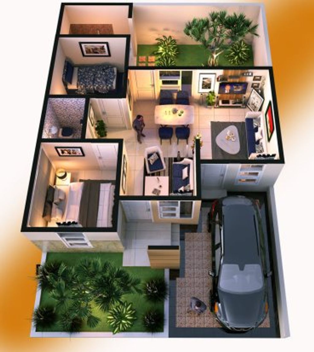 foto denah rumah tipe 52/107 perumahan KARISMA RESIDENCE CIREBON
