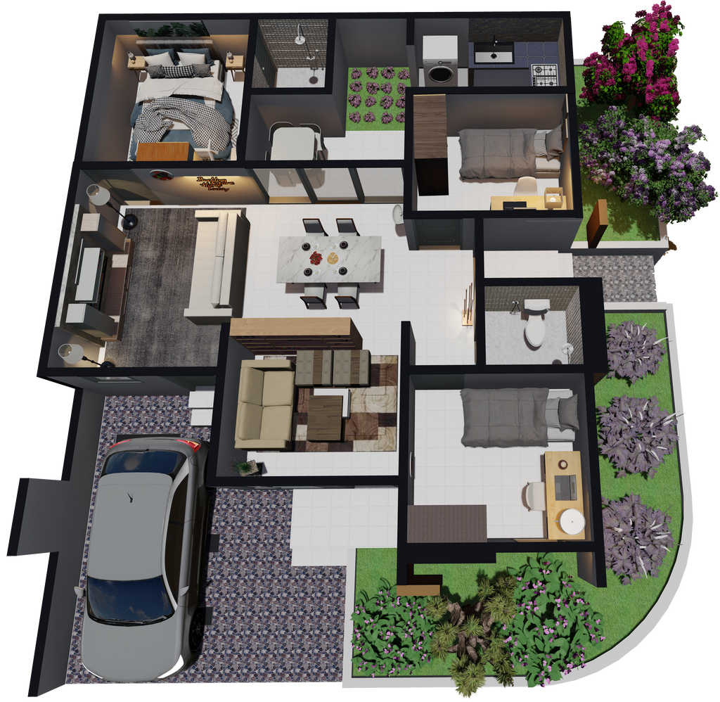 foto denah rumah tipe 74/130 perumahan KARISMA RESIDENCE CIREBON
