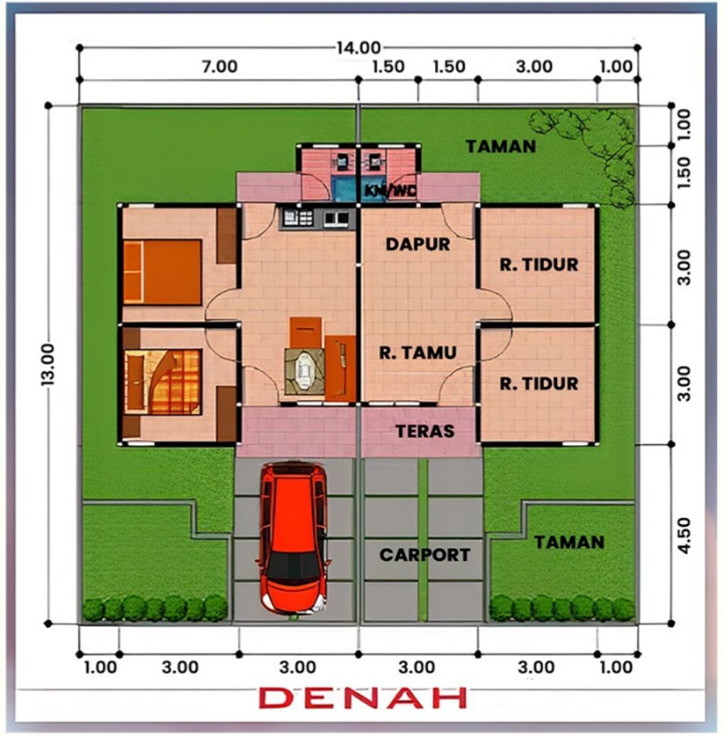 foto denah rumah tipe 36 / 91 Rumah Kopel perumahan Griya Mutiara 3 Tahap III