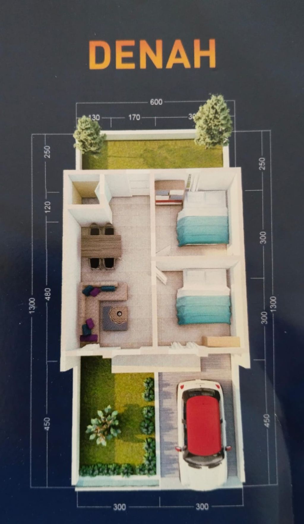 foto denah rumah tipe 36/78 perumahan BERLIAN MODERN RESIDENCE WONOMULYO