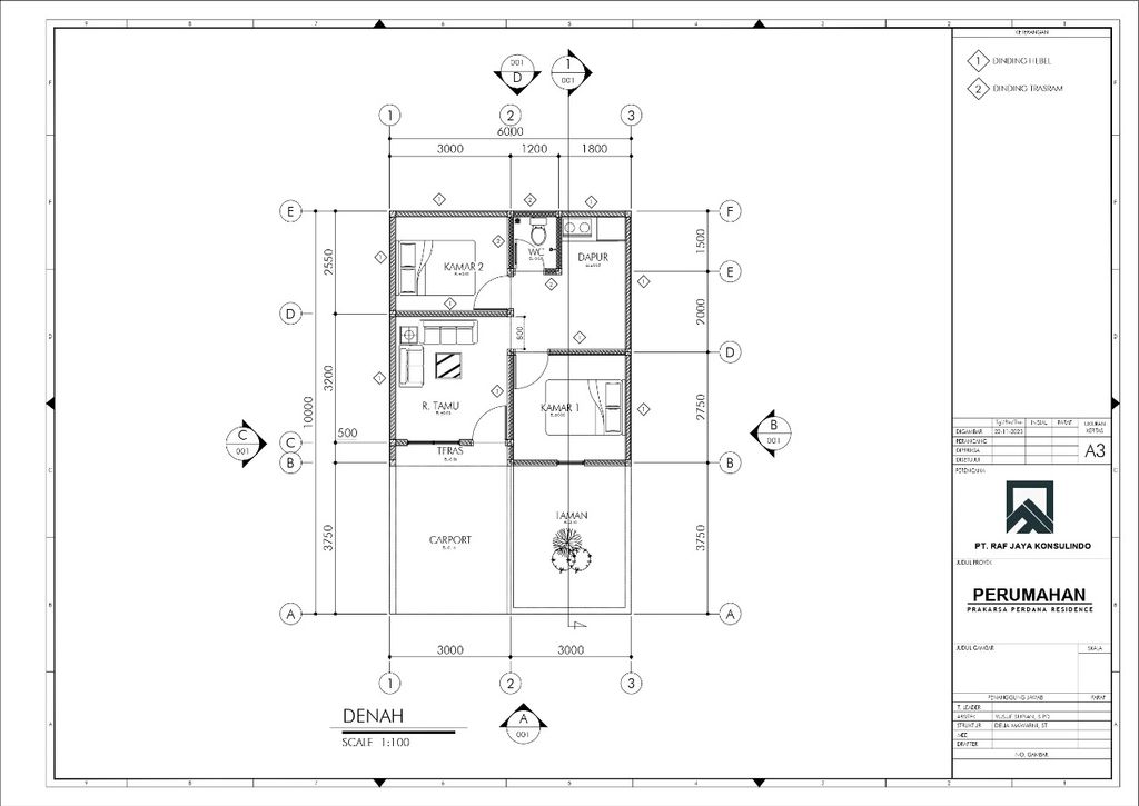foto denah rumah tipe 36/60 perumahan PRAKARSA PERDANA RESIDENCE