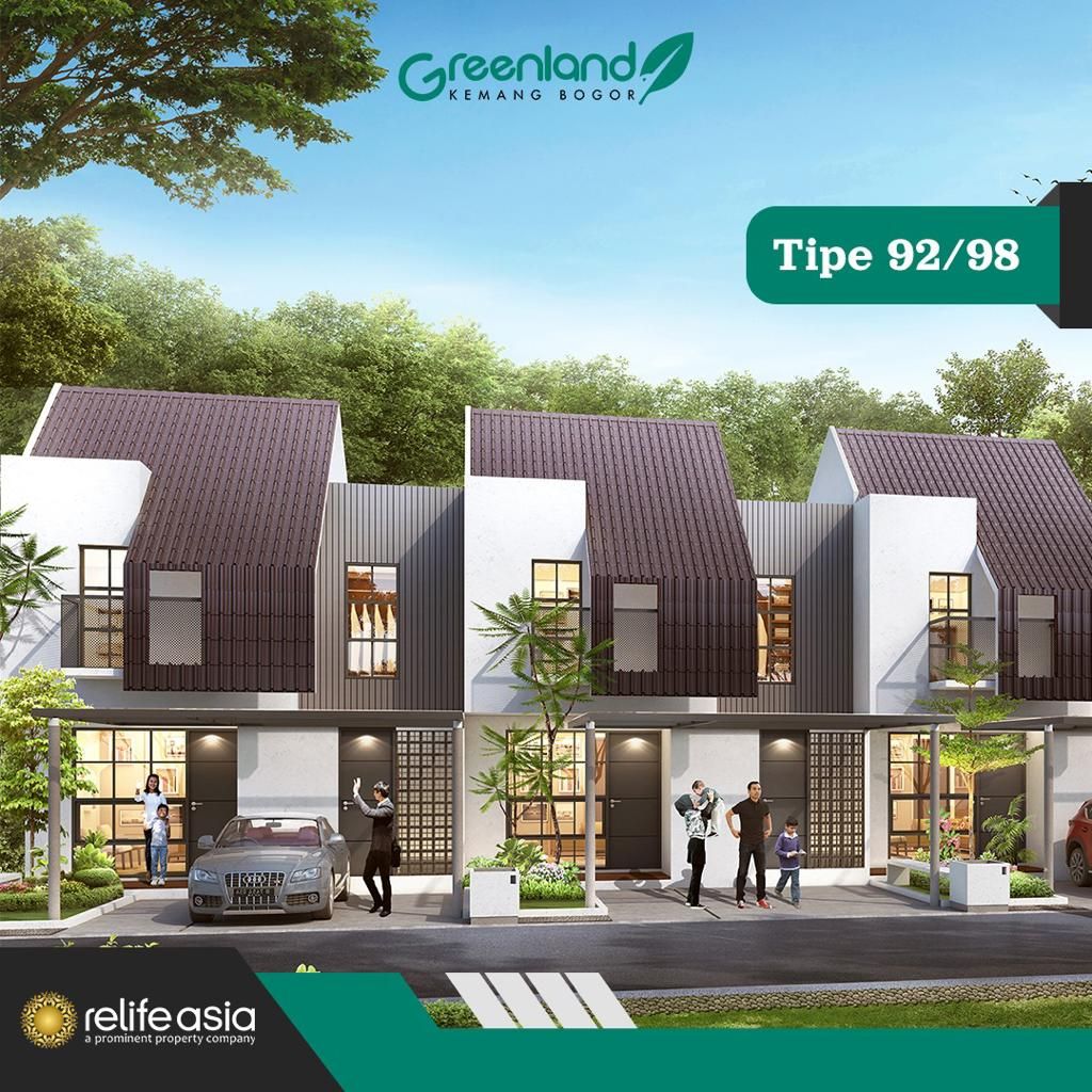 foto tampak rumah tipe 92/98 perumahan GREENLAND KEMANG BOGOR