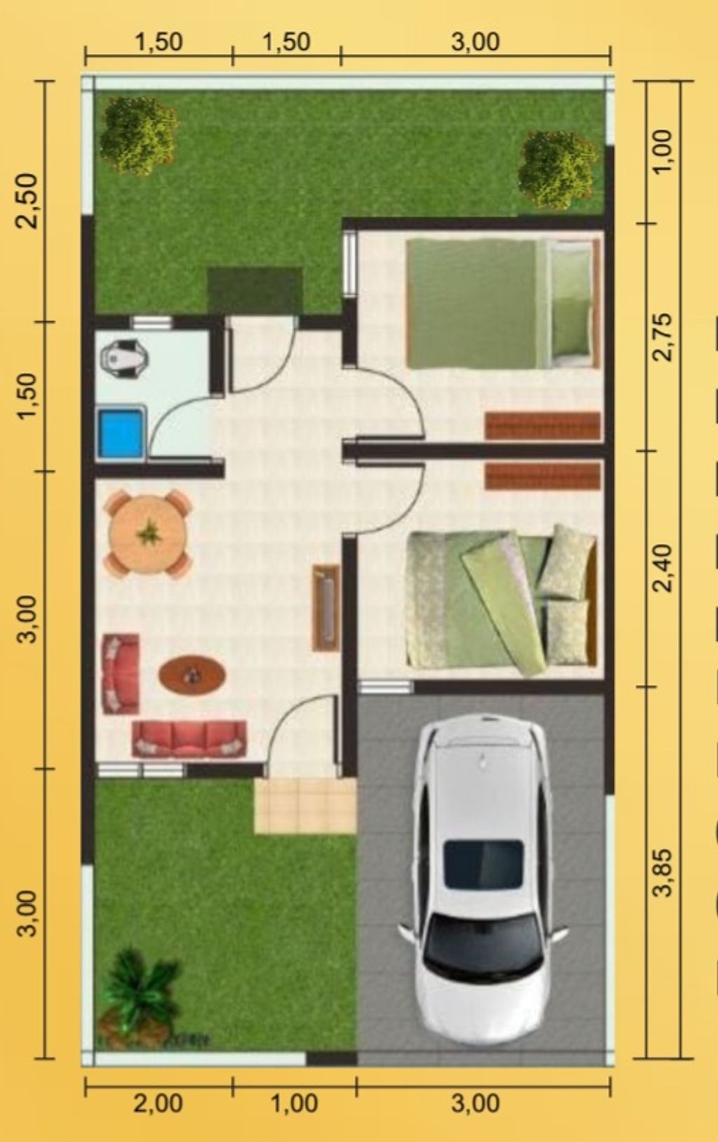 foto denah rumah tipe 30/60 perumahan KALIS RESIDENCE 2