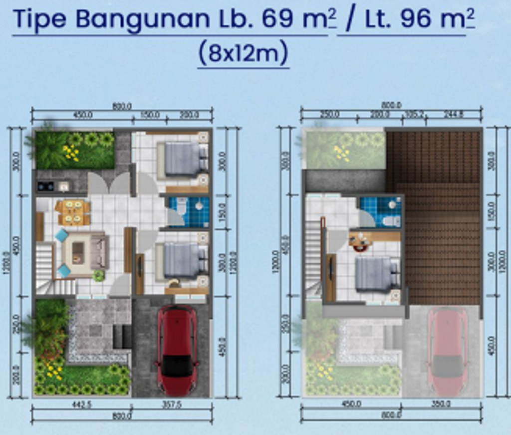 foto denah rumah tipe PH5  69 perumahan Pandanaran Height