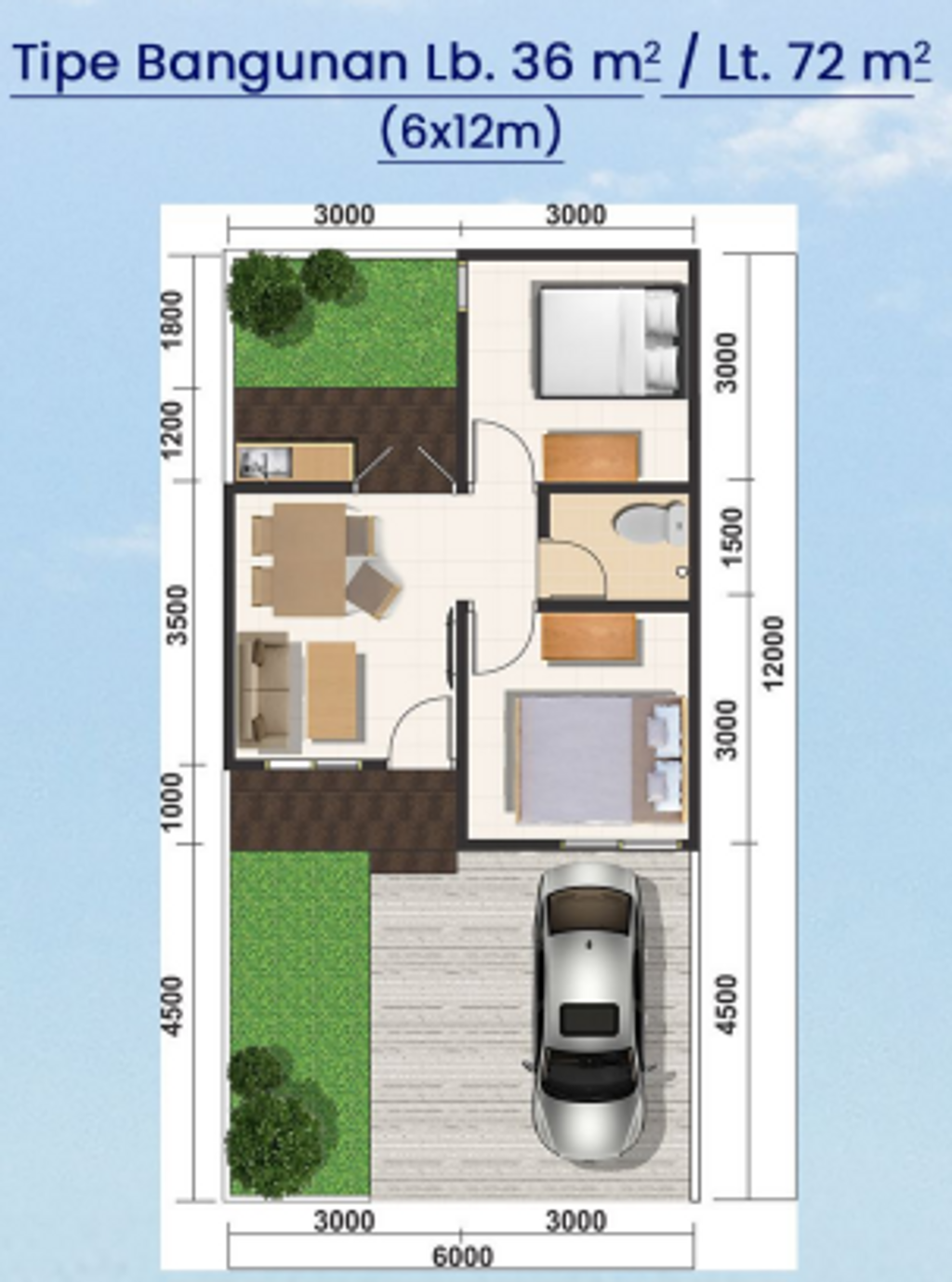 foto denah rumah tipe PH5  36 perumahan Pandanaran Height