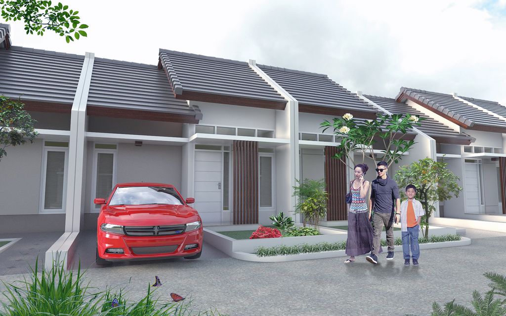 foto tampak rumah tipe 36-78 perumahan Saung Kebun