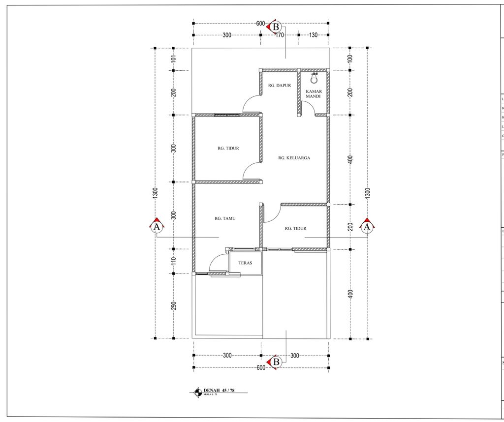foto denah rumah tipe 45 perumahan AZALIA RESIDENCE