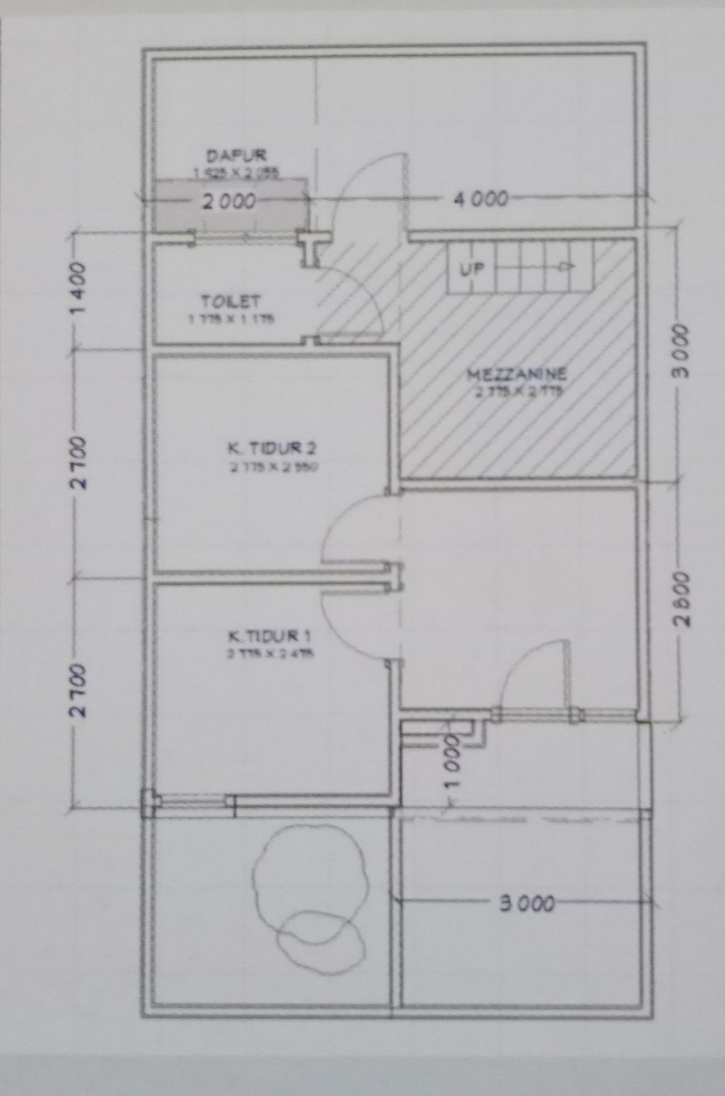 foto denah rumah tipe 37/72 MEZZANINE perumahan GRAND CITRA RESIDENCE