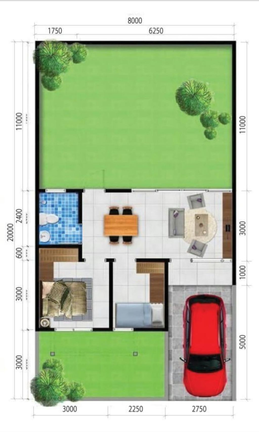 foto denah rumah tipe BERYL NEW perumahan RIVER VALLEY RESIDENCE