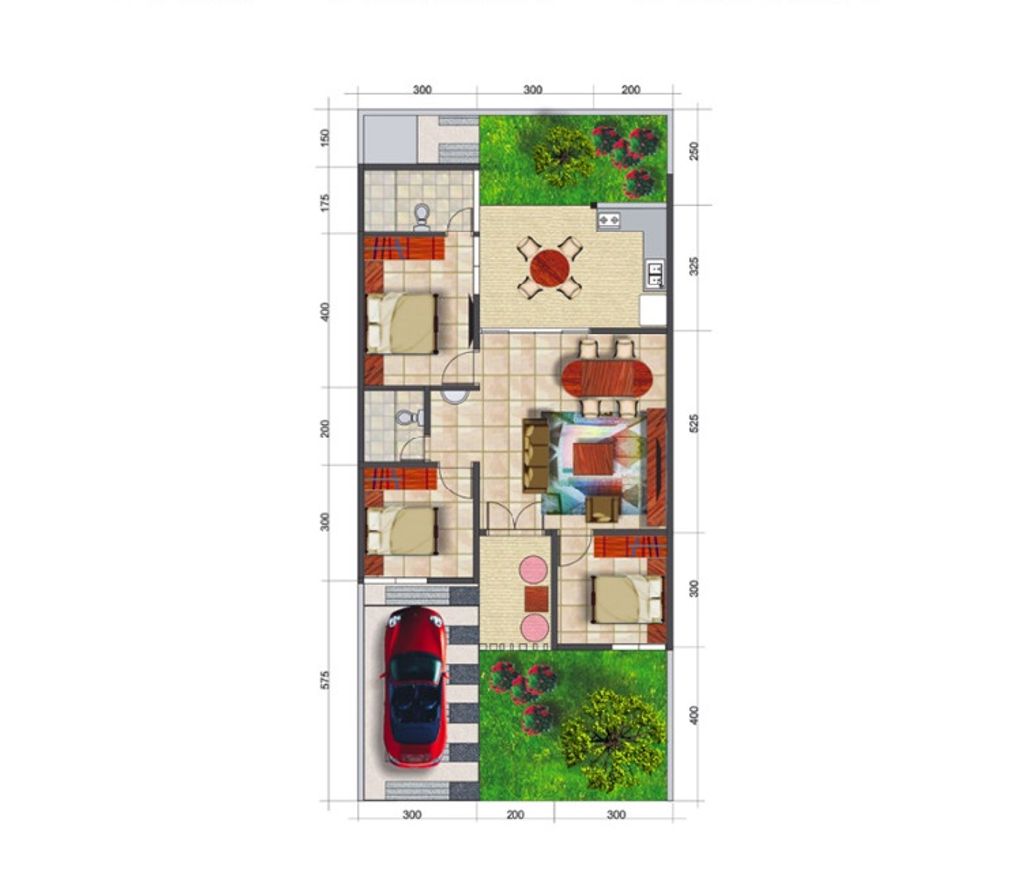 foto denah rumah tipe T. 97 / 144 perumahan Villa Puncak Tidar