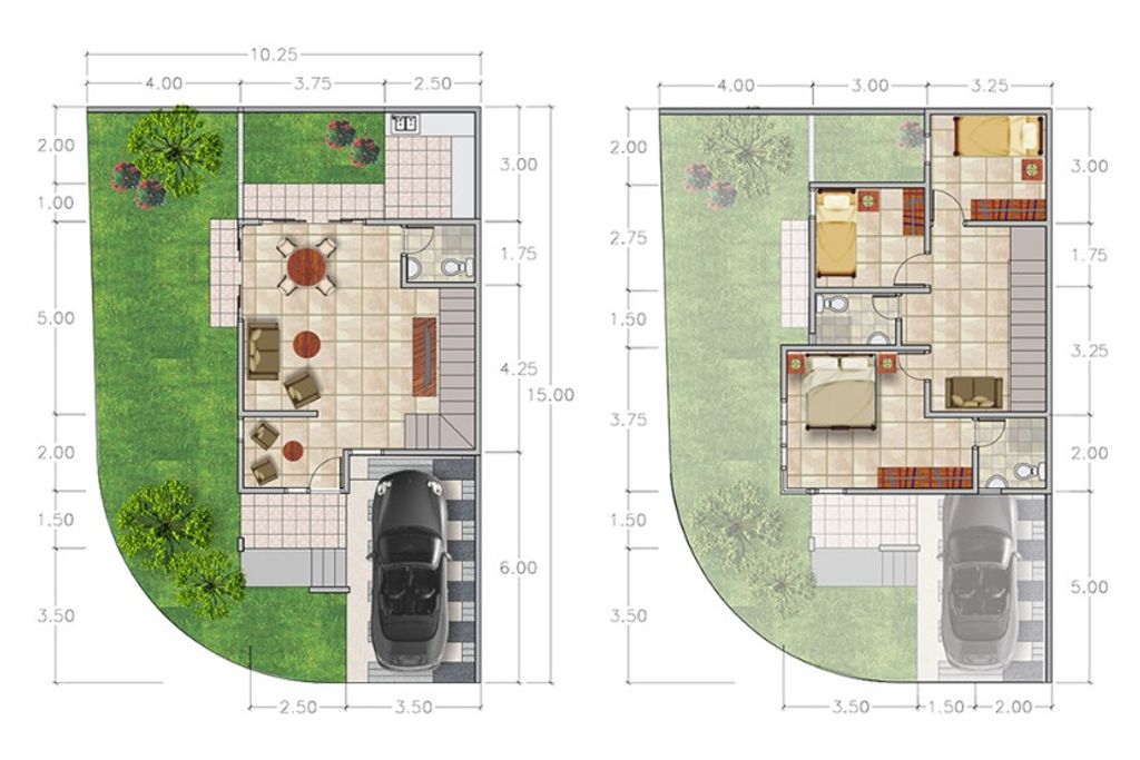 foto denah rumah tipe T. 120/143 perumahan Villa Puncak Tidar