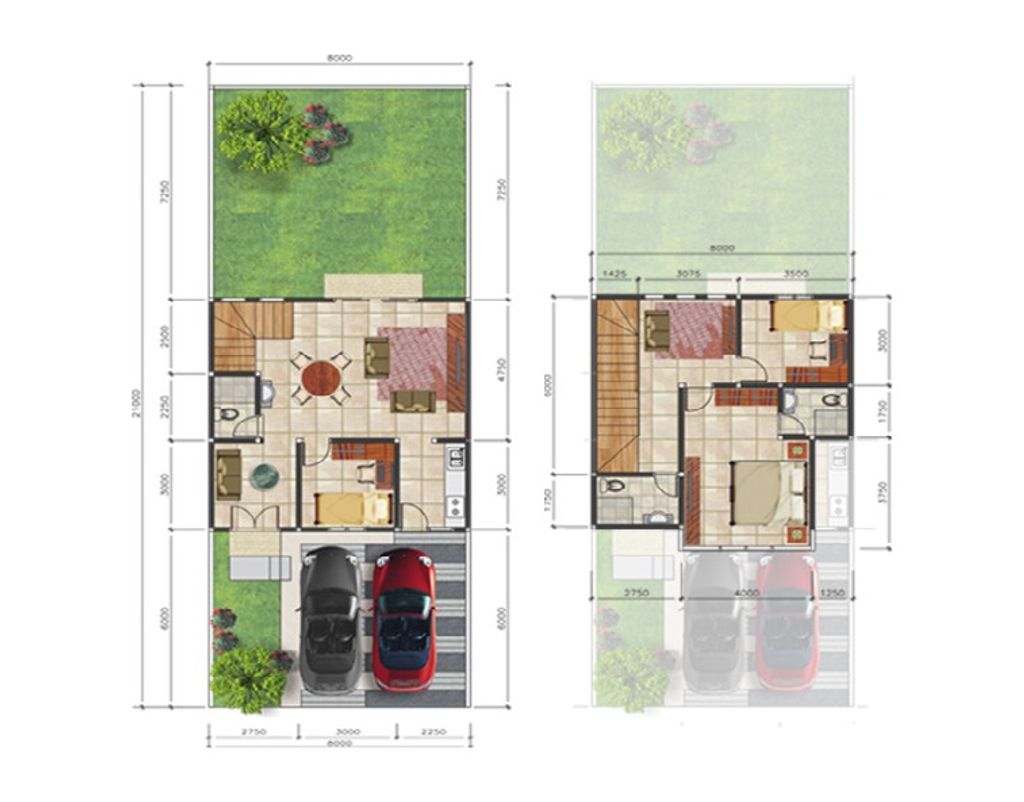 foto denah rumah tipe T. 131/178 perumahan Villa Puncak Tidar
