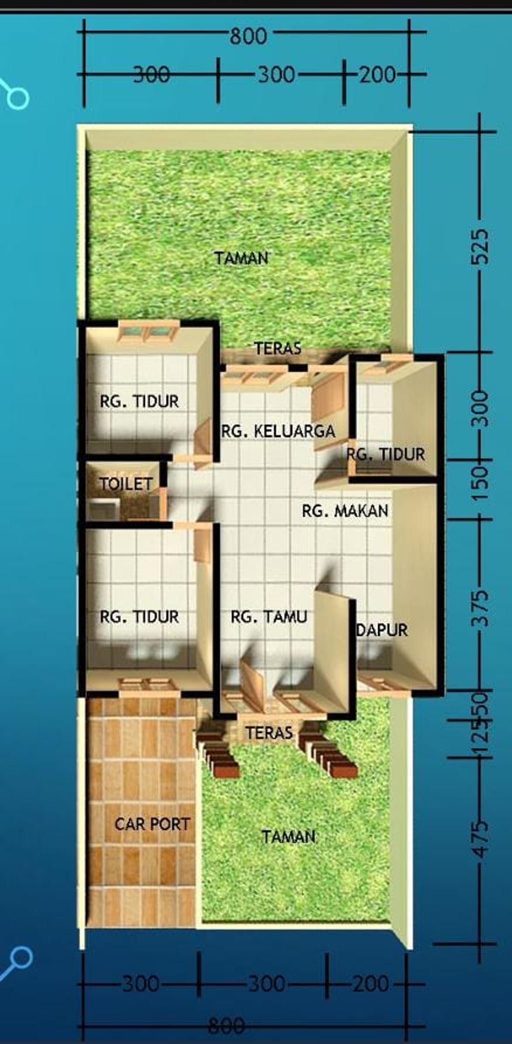 foto denah rumah tipe RUBY NEW perumahan RIVER VALLEY RESIDENCE