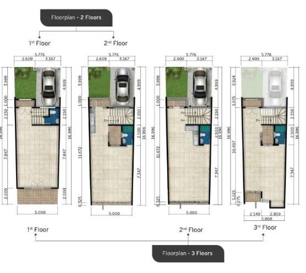 foto denah rumah tipe KINGSHOP 3 LANTAI perumahan Rancamaya Golf Estate
