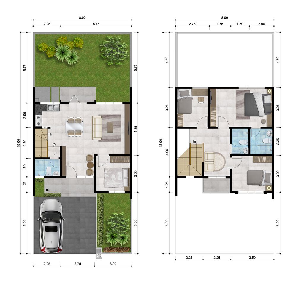foto denah rumah tipe 135 / 144 perumahan Cluster Taman Anggrek - GRAHA PADMA