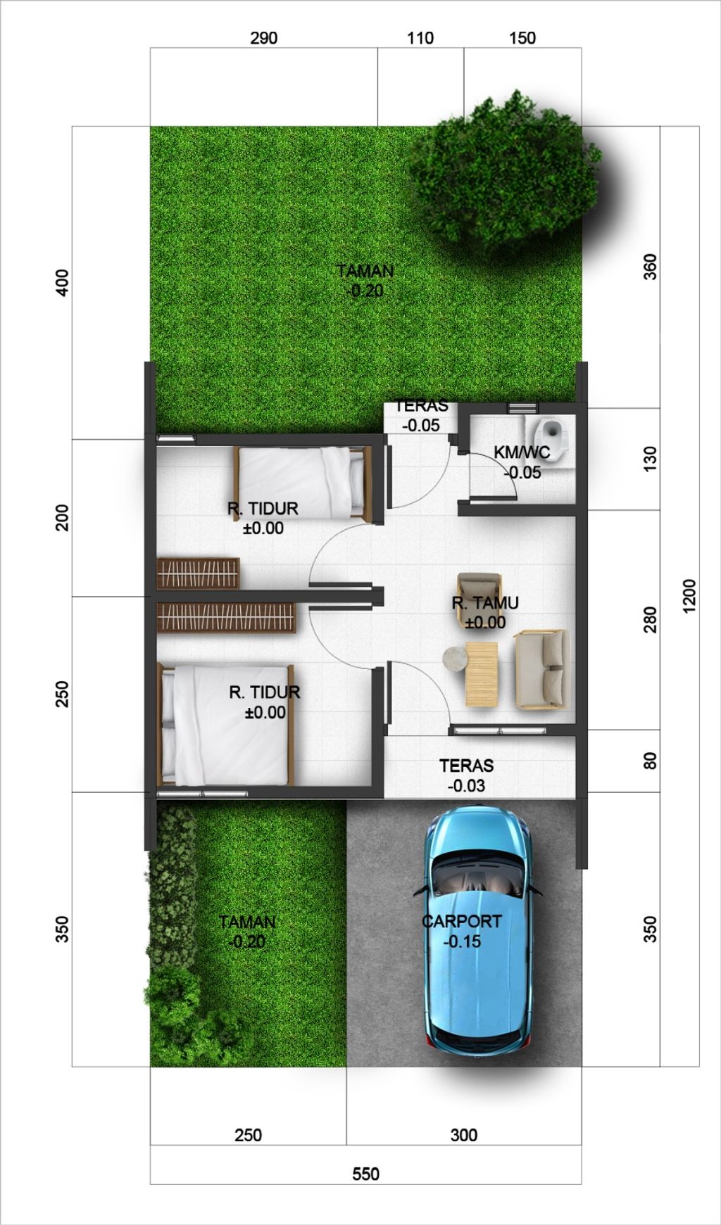 foto denah rumah tipe 25/66 perumahan Villa Gading Harapan 2