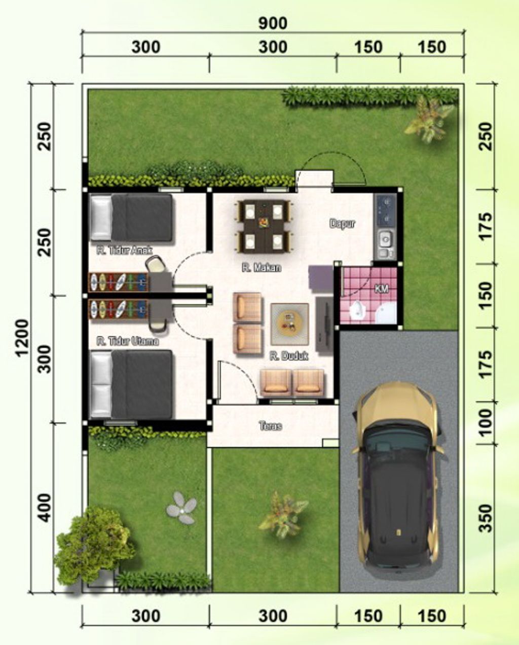 foto denah rumah tipe 36 perumahan SP 7 REGENCY