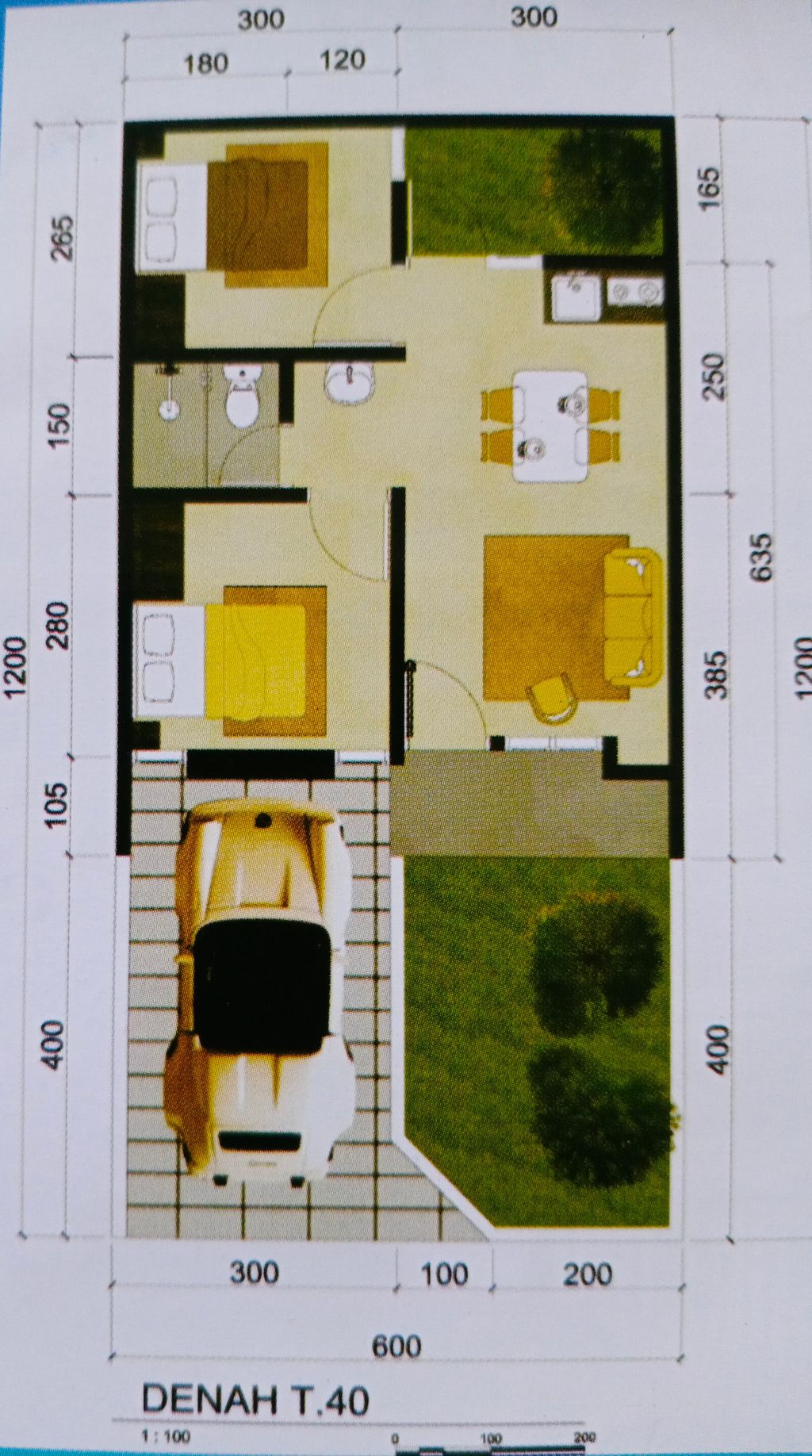 foto denah rumah tipe 40/72 perumahan GRAND CITRA RESIDENCE