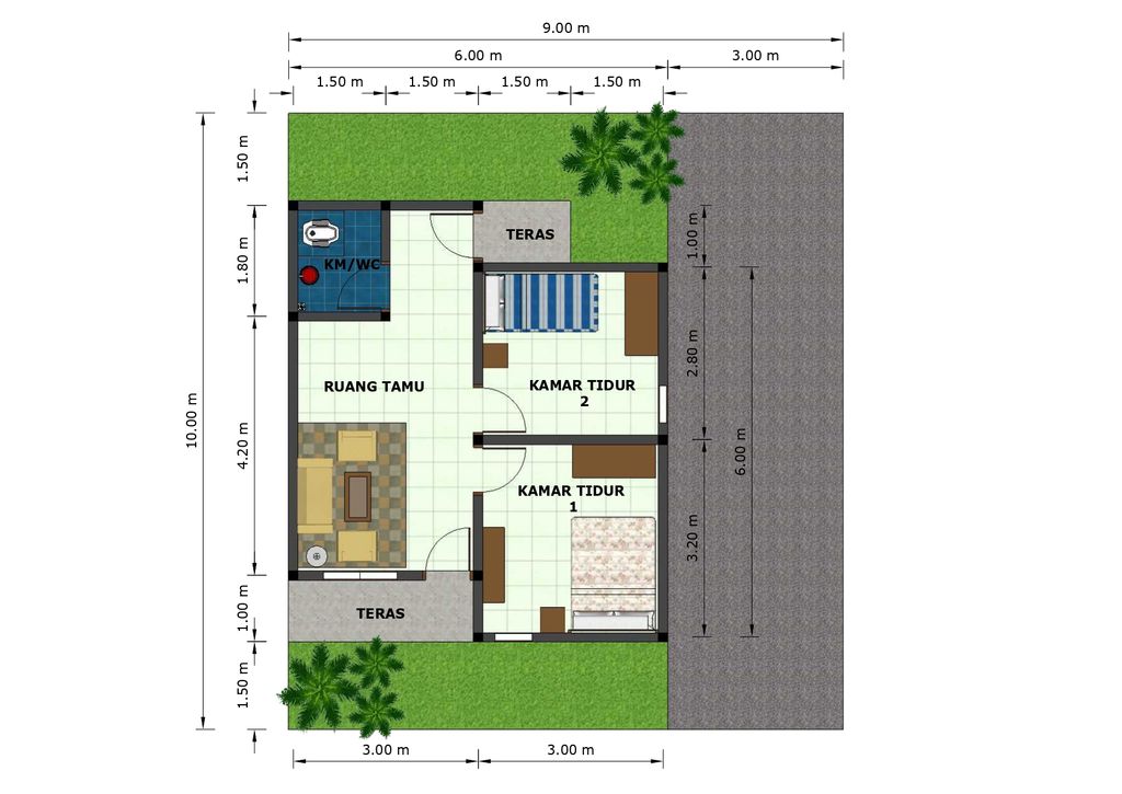 foto denah rumah tipe Single perumahan TANAH MERAH RESIDENCE