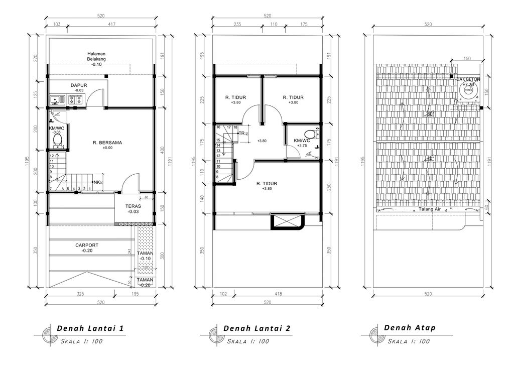 foto denah rumah tipe Compact Classic 625 perumahan G-Land Padalarang Estate