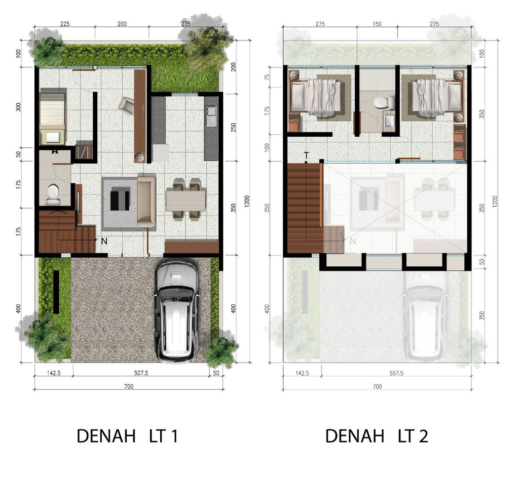 foto denah rumah tipe 7x12 3BR perumahan ROYAL RESIDENCE MENGANTI