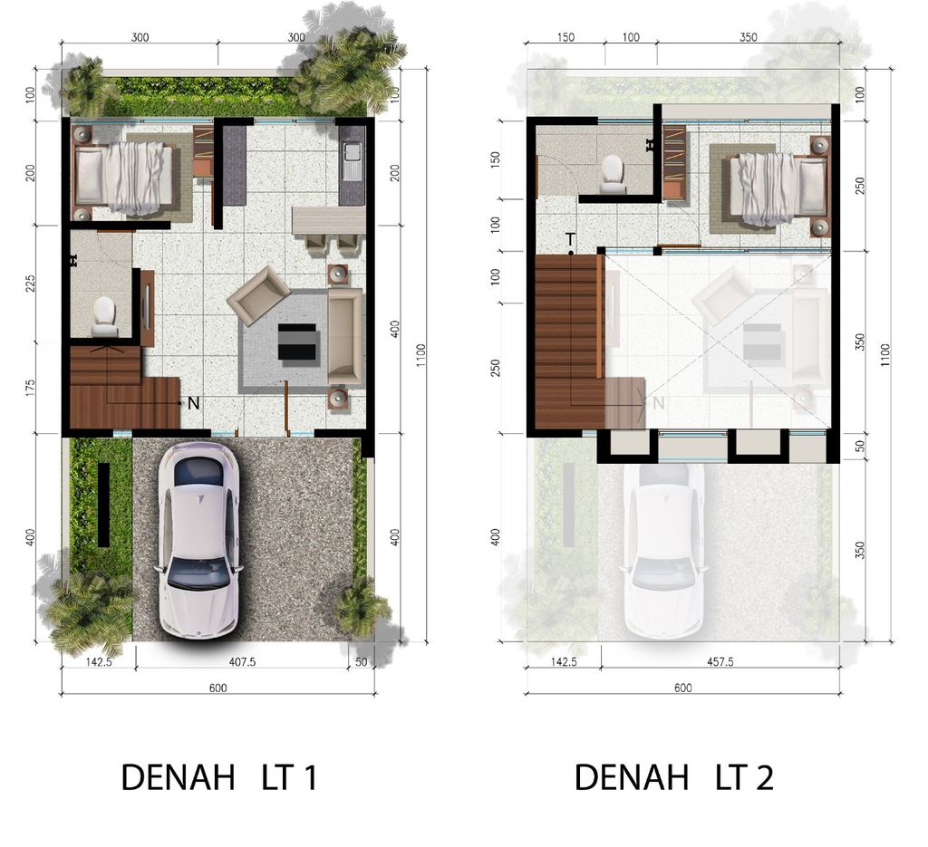 foto denah rumah tipe 6x11 2BR perumahan ROYAL RESIDENCE MENGANTI