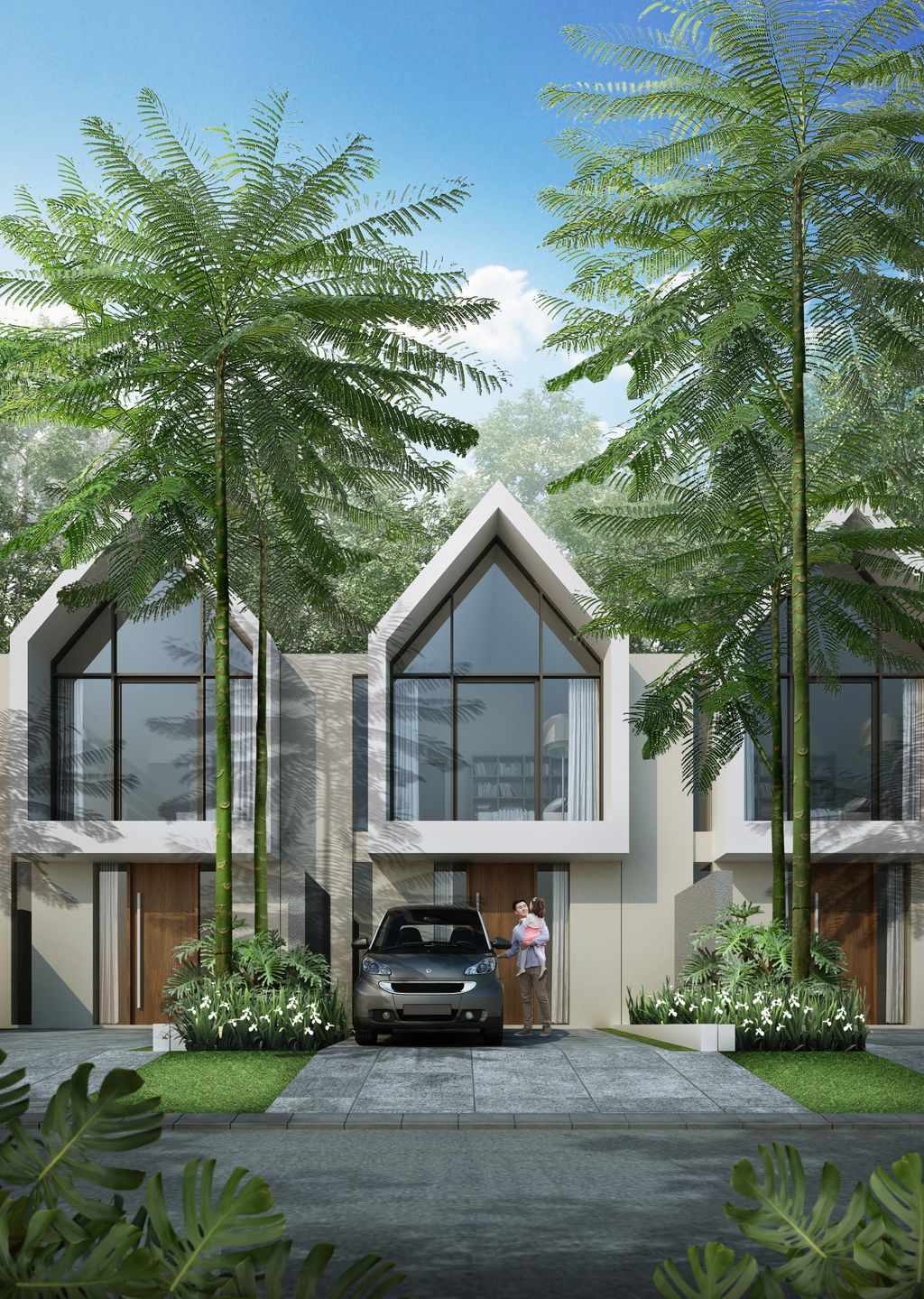 foto tampak rumah tipe 5x12 3BR perumahan ROYAL RESIDENCE MENGANTI