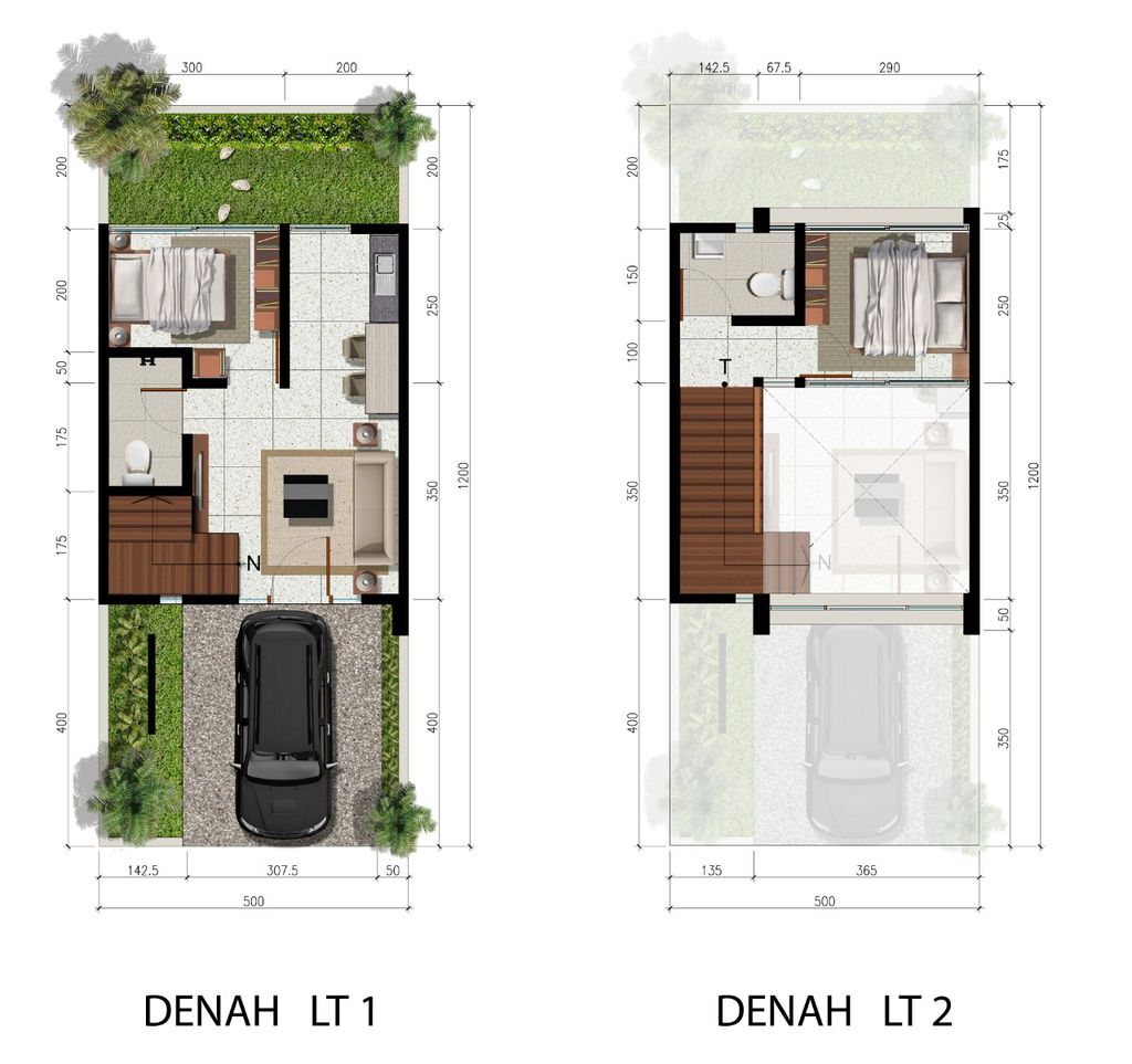 foto denah rumah tipe 5x12 2BR perumahan ROYAL RESIDENCE MENGANTI