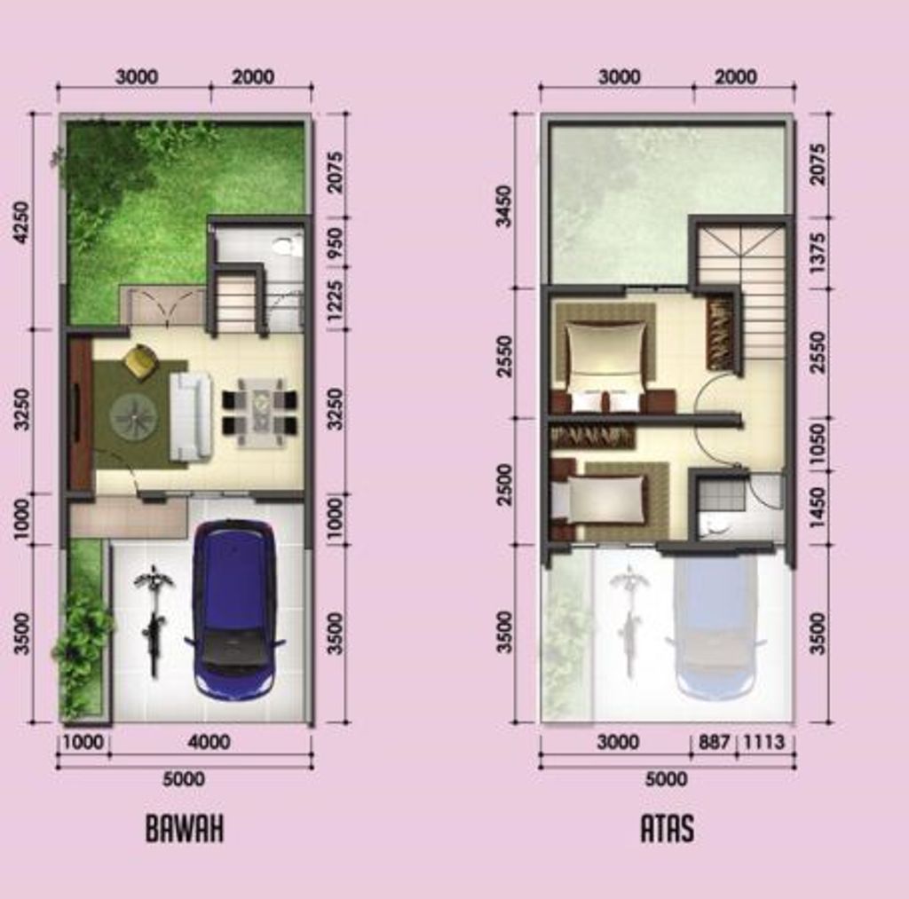 foto denah rumah tipe FRESSIA perumahan GRAHA RAYA VIOLA