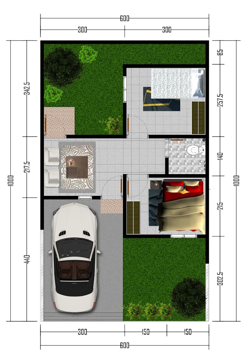 foto denah rumah tipe BUNIYYU (6x10) perumahan PERUMAHAN BUMI SAKINAH 2