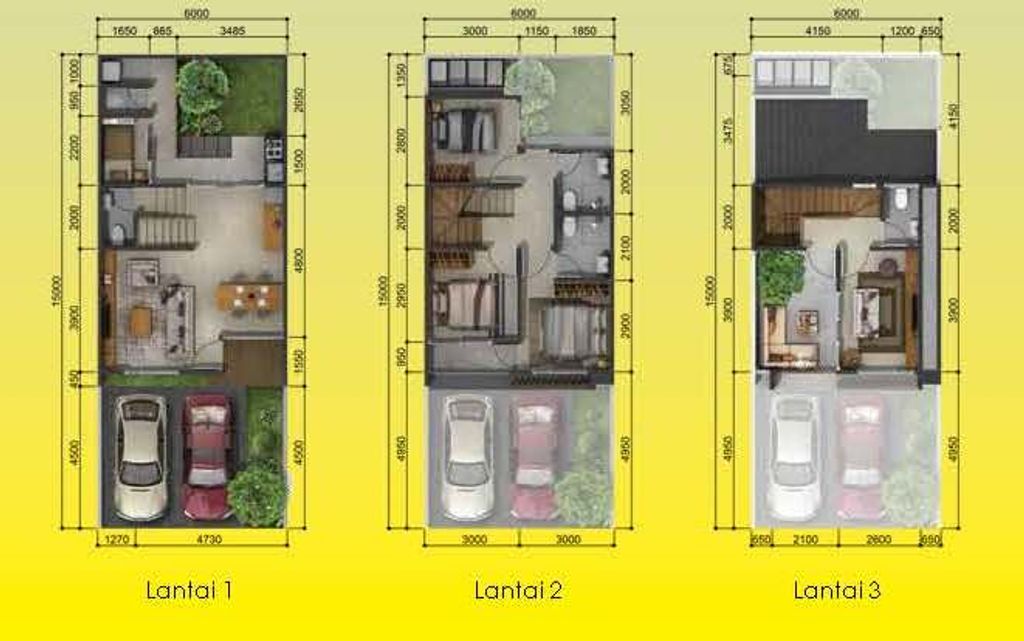 foto denah rumah tipe MAIKA perumahan DISCOVERY ALUVIA III BINTARO JAYA
