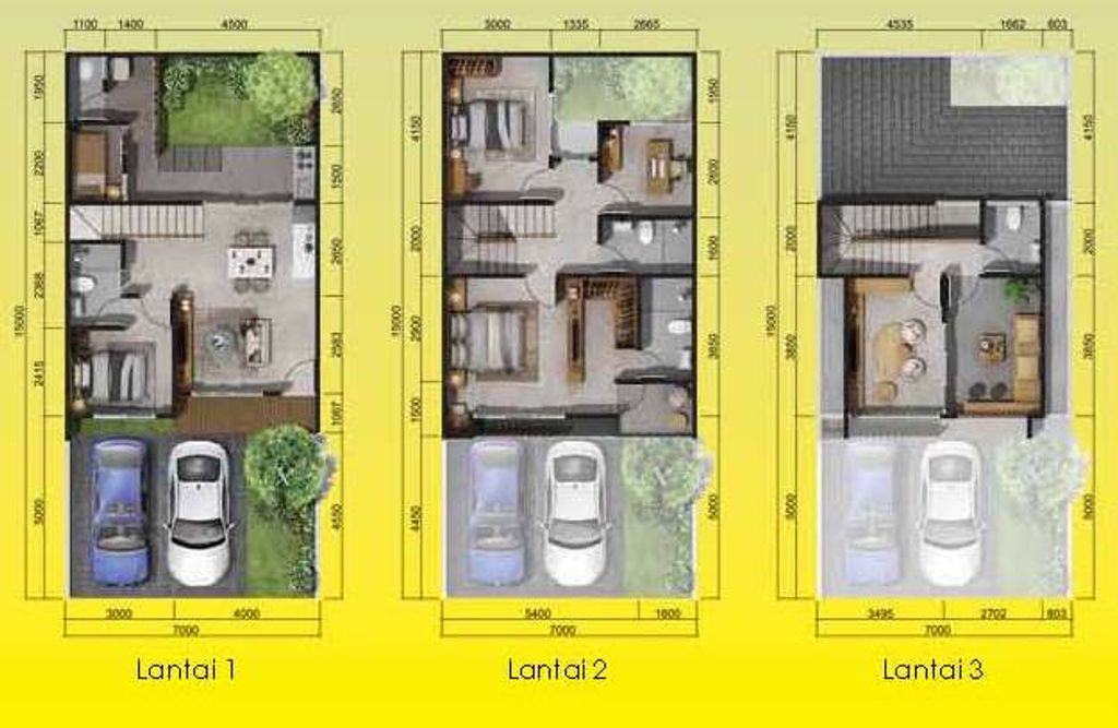foto denah rumah tipe MAIKA 7 perumahan DISCOVERY ALUVIA III BINTARO JAYA