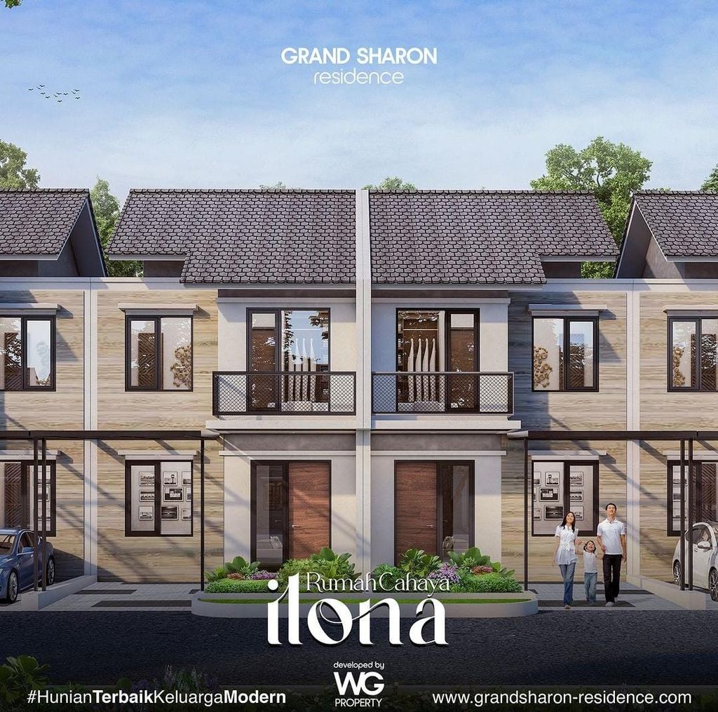 foto tampak rumah tipe ILONA perumahan GRAND SHARON RESIDENCE tahap 3