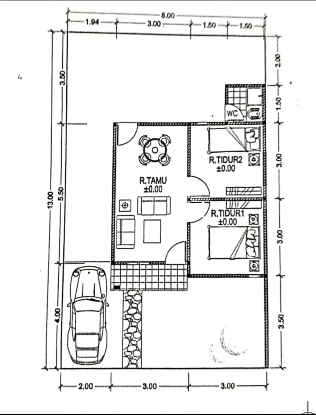 foto denah rumah tipe 36 perumahan Pondok Berlian Indah.