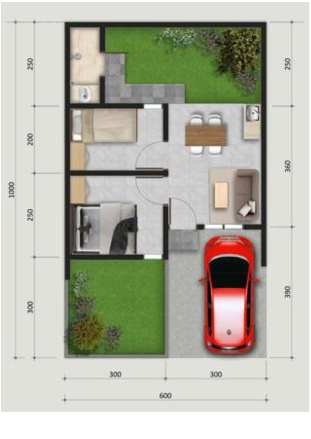 foto denah rumah tipe FLPP 185JT perumahan PURI HARMONI CISOKA 2