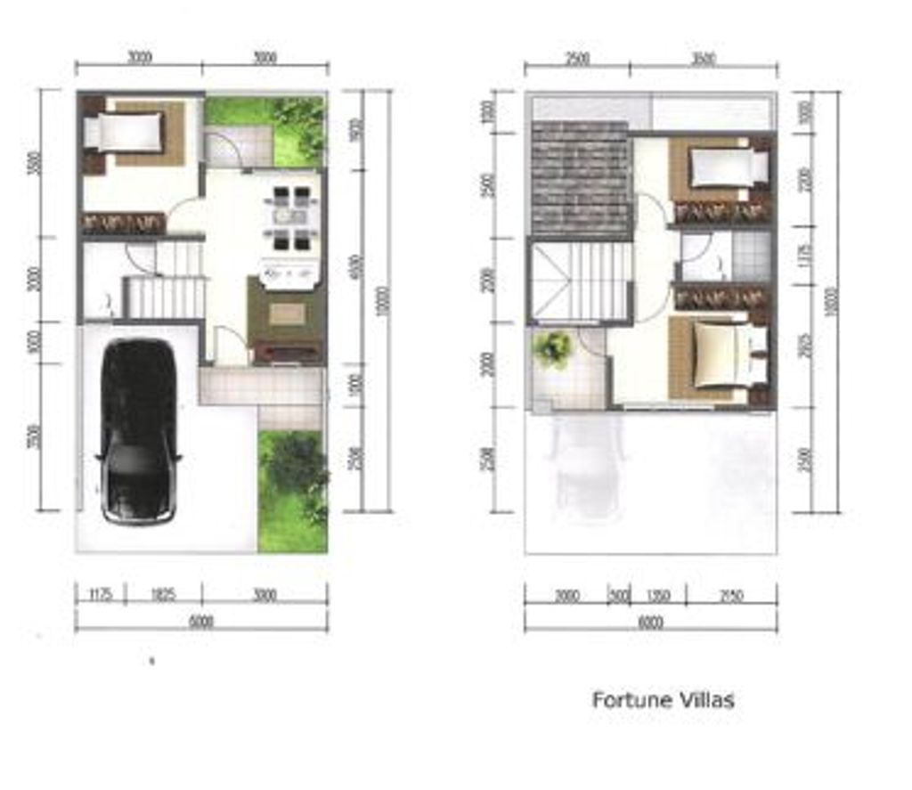 foto denah rumah tipe ALAMANDA perumahan GRAHA RAYA FORTUNE VILLAS