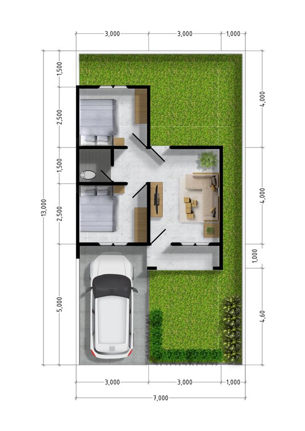 foto denah rumah tipe AMARILIS perumahan ROYAL HILL RESIDENCE