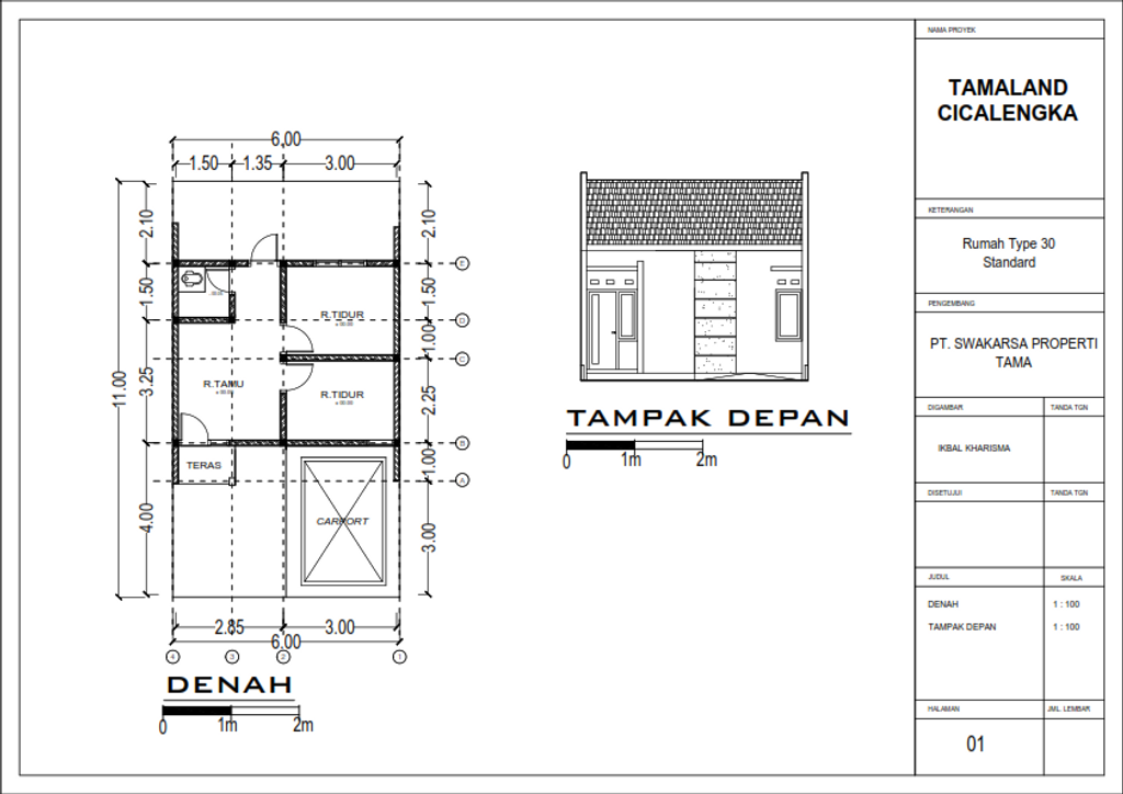 foto denah rumah tipe 30/66 perumahan TAMALAND TAHAP 2