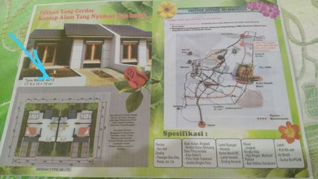 foto denah rumah tipe 36 HARGA BARU 2024 perumahan CAHAYA BUMI ALAM