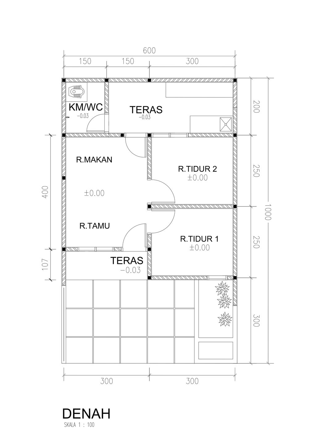 foto denah rumah tipe 36/60 perumahan SUKAMEKAR REGENCY