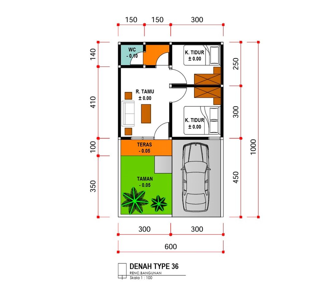 foto denah rumah tipe 36 perumahan GRAND VIOLA CITY