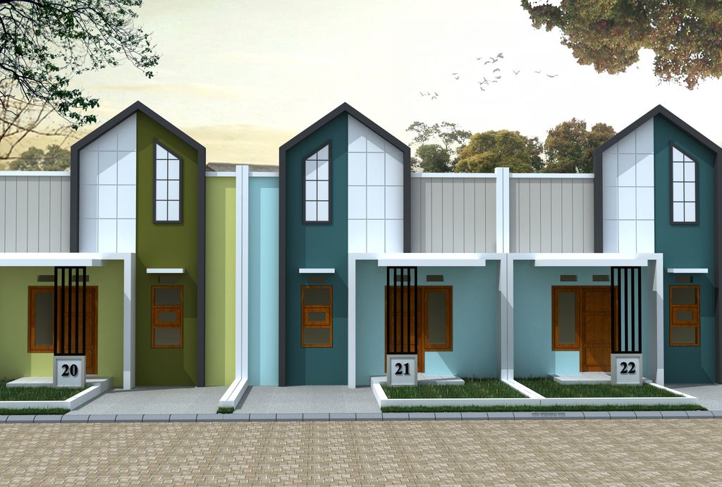 foto tampak rumah tipe 30 perumahan Pesona Bandara Regency Cluster Poros